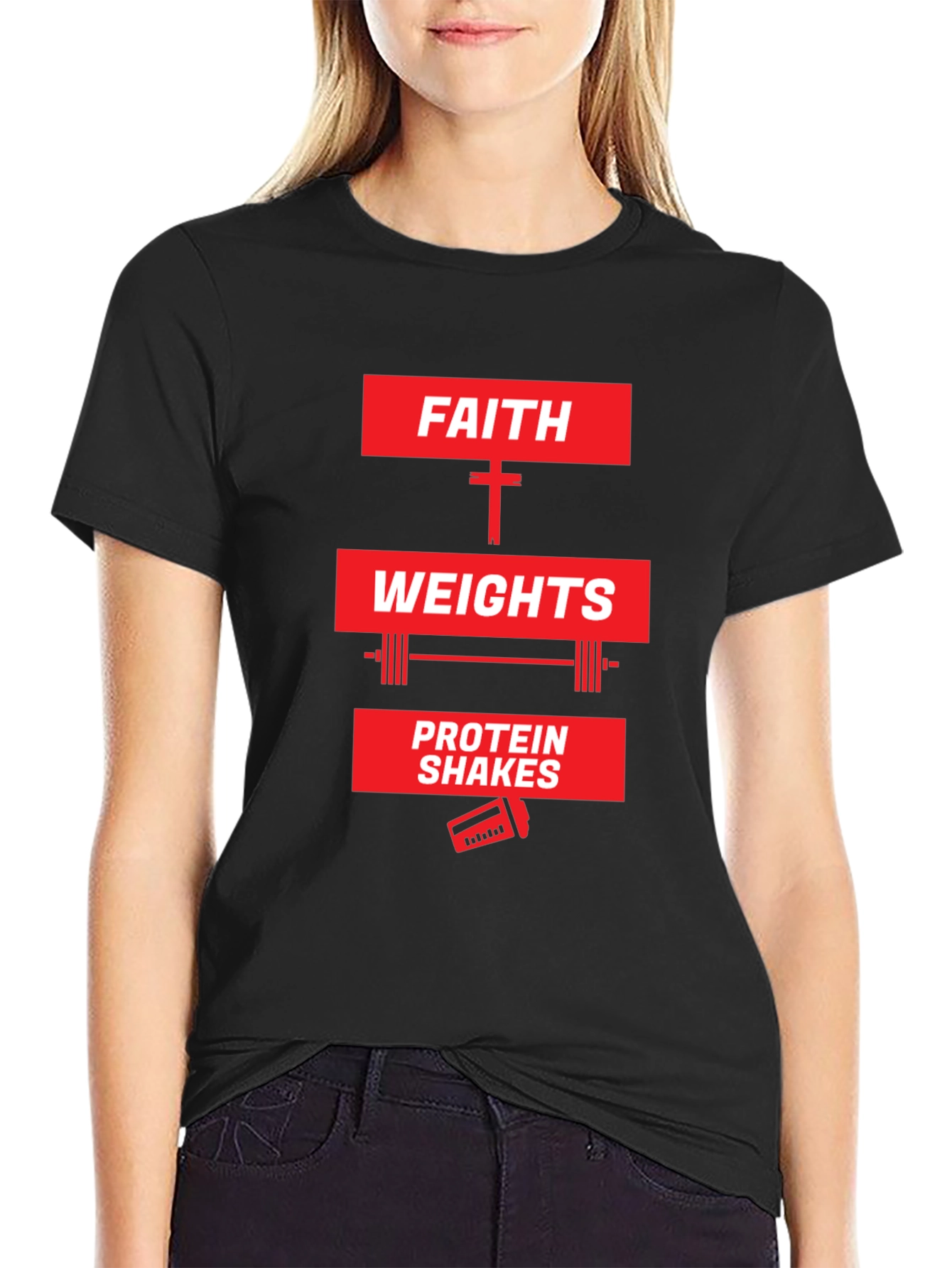 Faith Weights Protein Shakes Graphic Tee