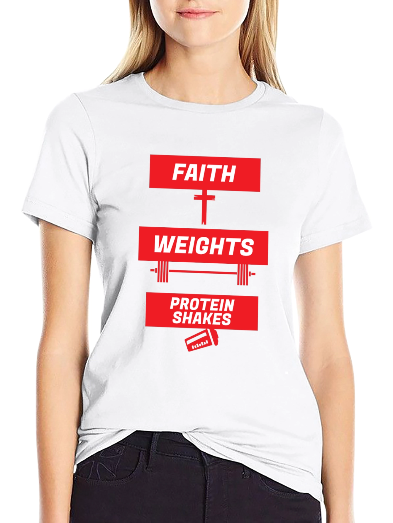 Faith Weights Protein Shakes Graphic Tee