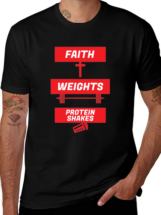 Faith Weights Protein Shakes Graphic Tee