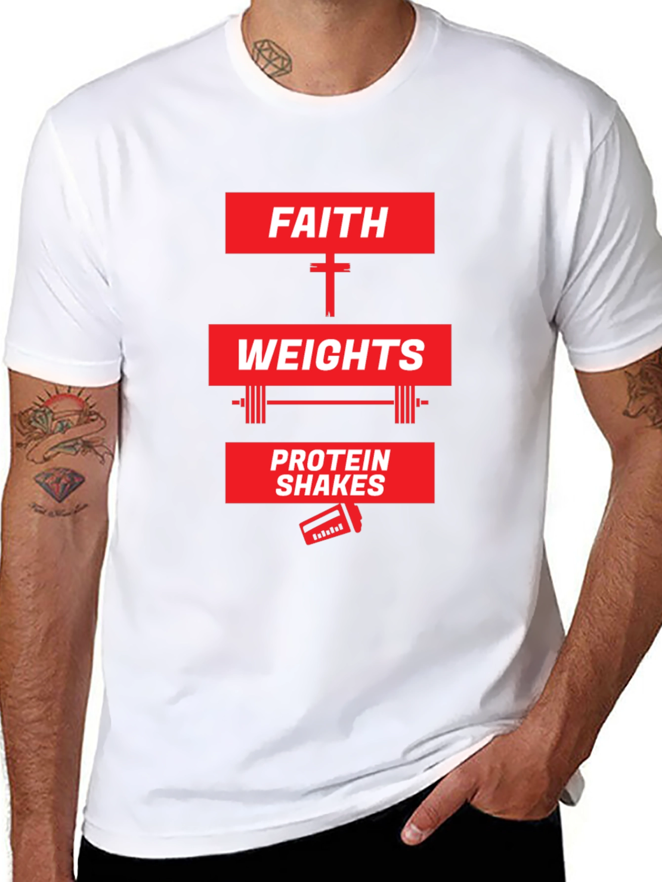 Faith Weights Protein Shakes Graphic Tee