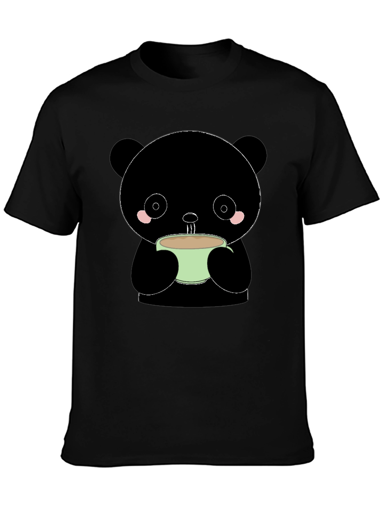 Cute Panda Bear Drinking Coffee T-Shirt