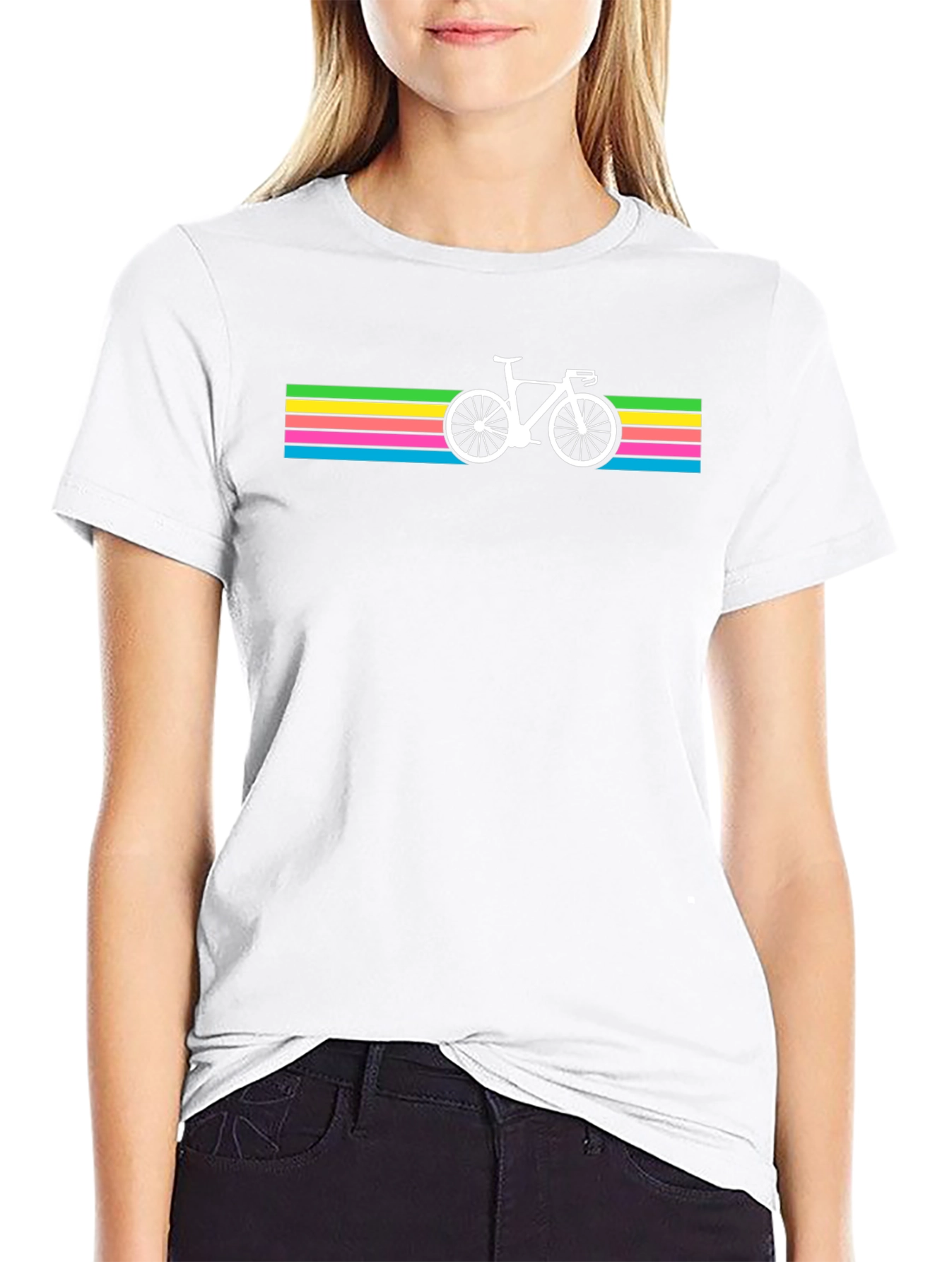 Retro Bike Stripe T-Shirt - Cool Cycling Tee