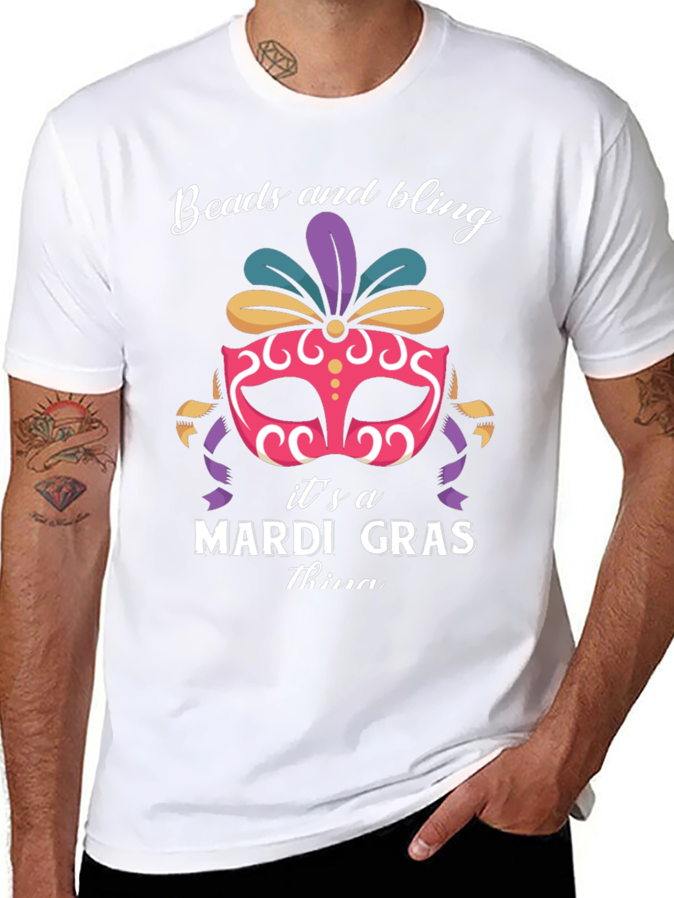 Mardi Gras Beads and Bling T-Shirt