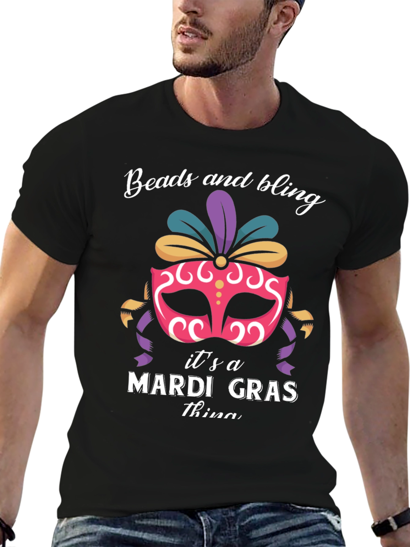 Mardi Gras Beads and Bling T-Shirt