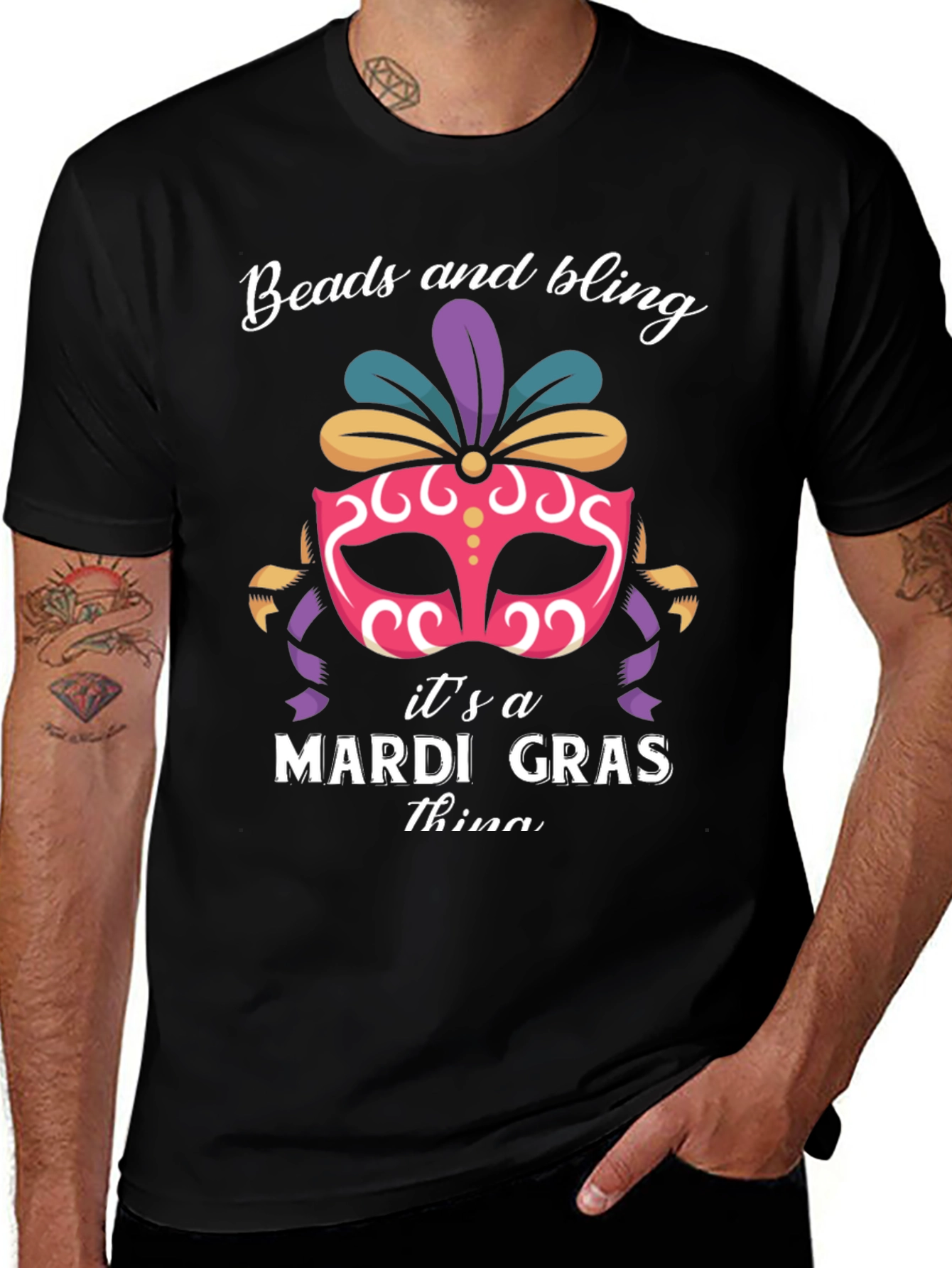 Mardi Gras Beads and Bling T-Shirt