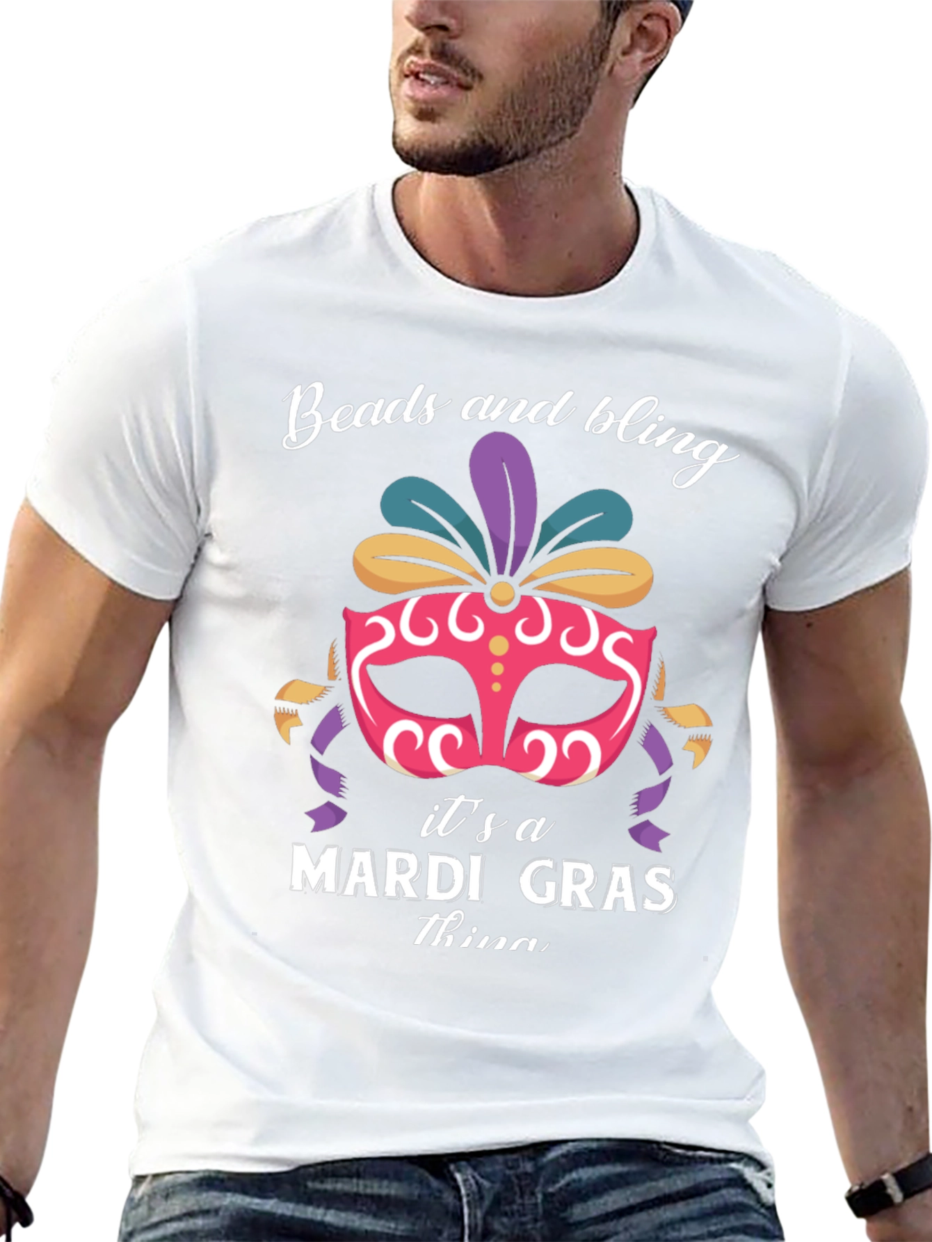 Mardi Gras Beads and Bling T-Shirt