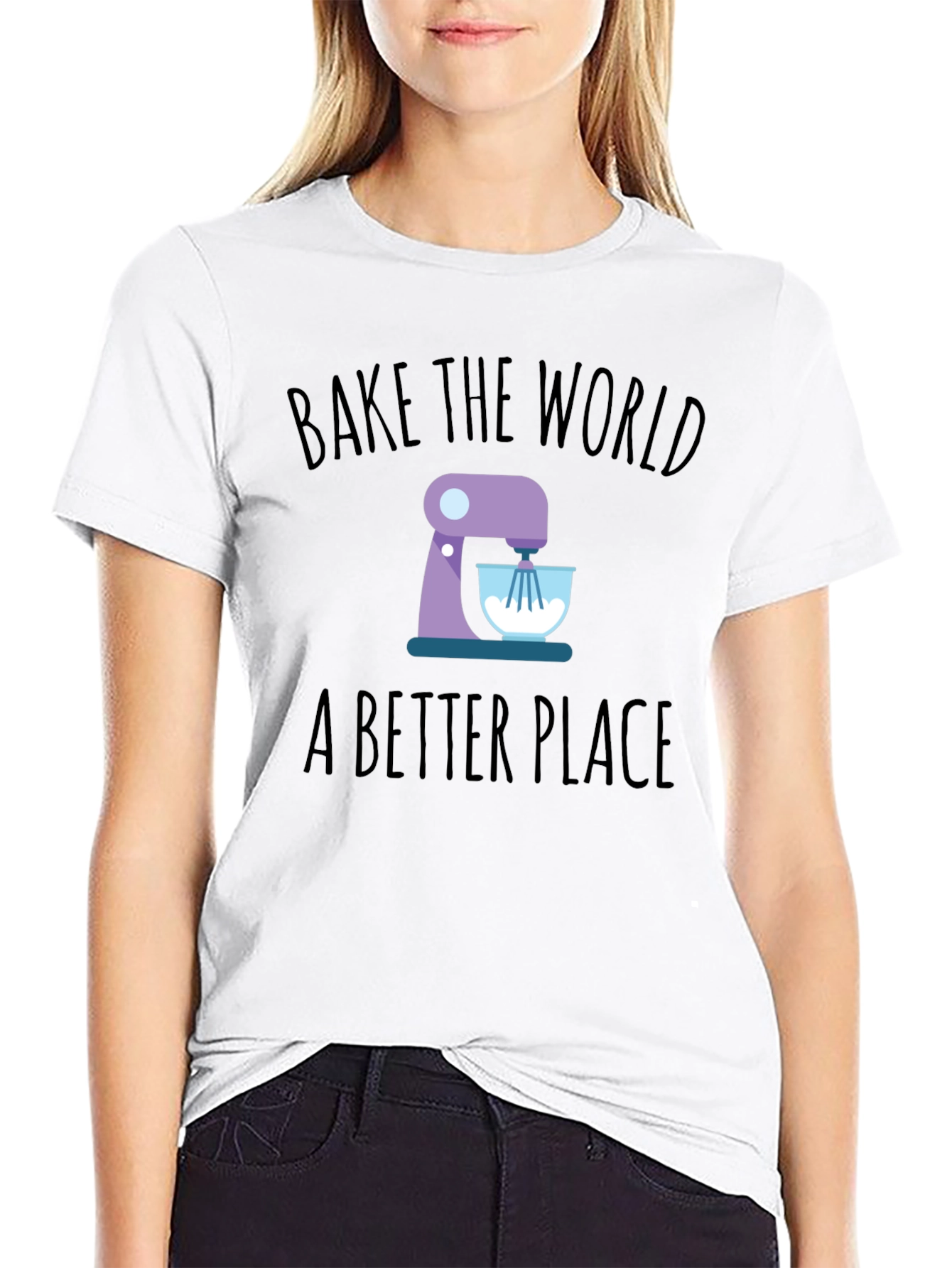 Bake the World T-Shirt - Stand Mixer Design