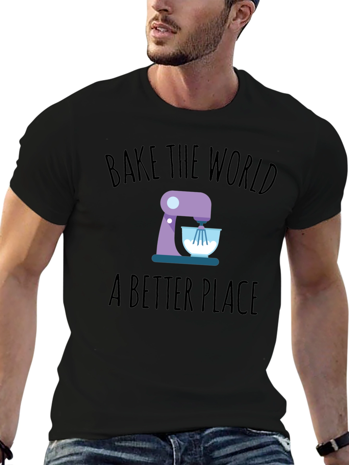 Bake the World T-Shirt - Stand Mixer Design