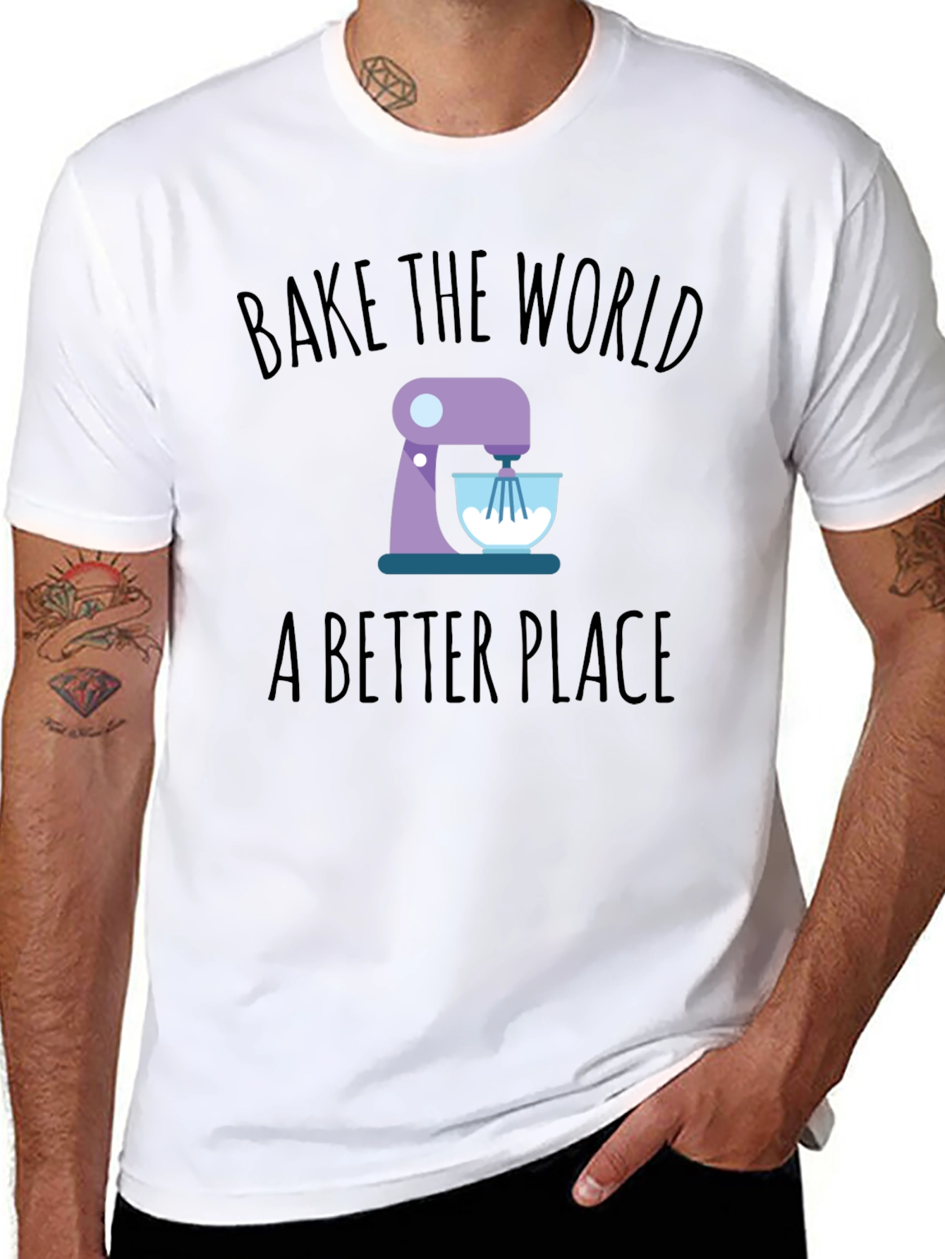 Bake the World T-Shirt - Stand Mixer Design