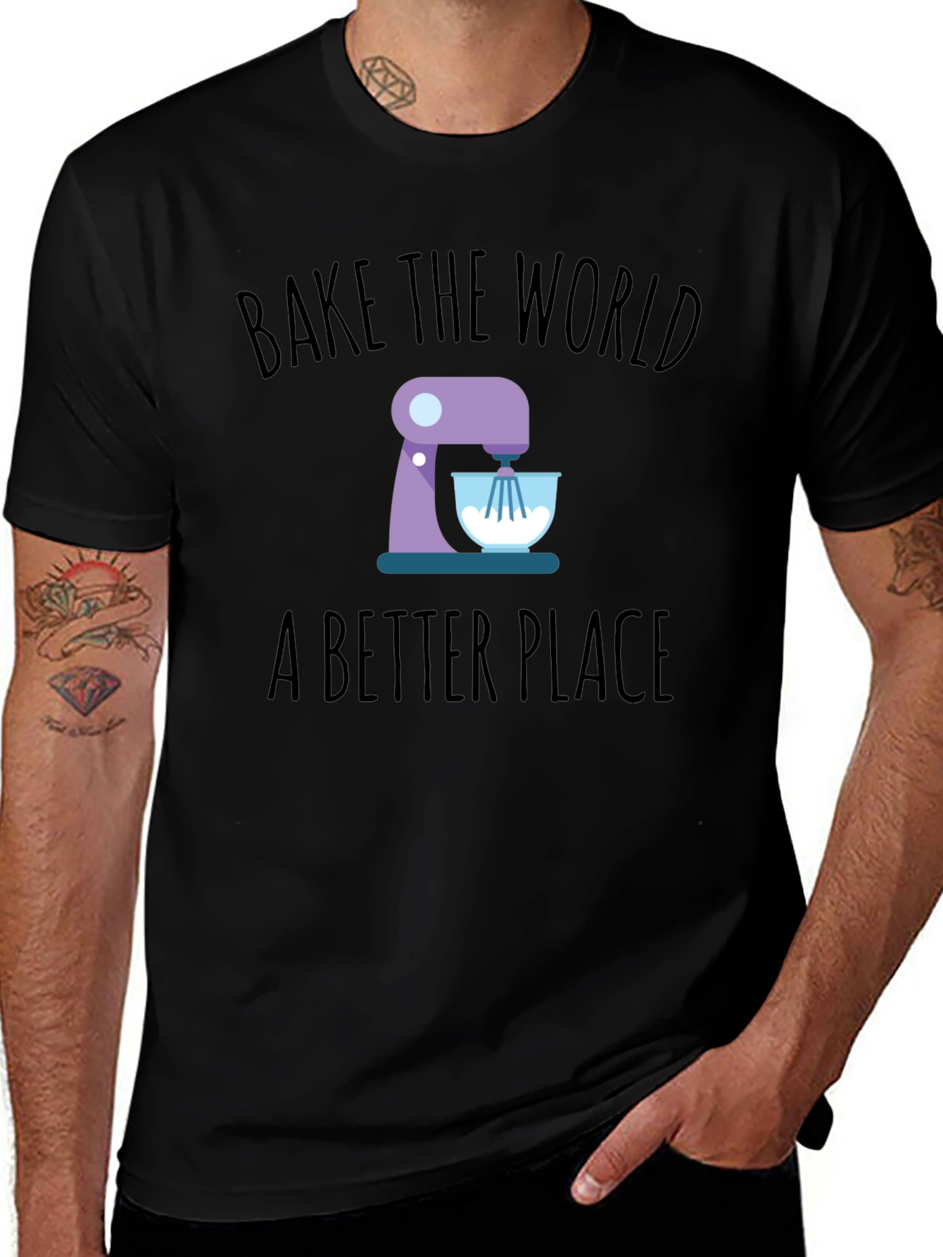 Bake the World T-Shirt - Stand Mixer Design