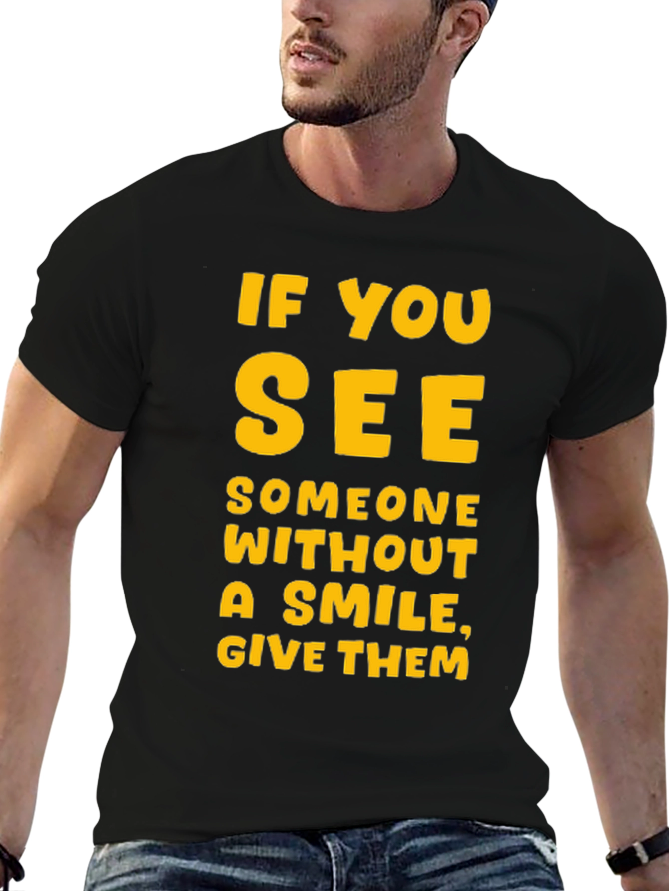 Smile Giver Black T-Shirt - Inspirational Graphic Tee