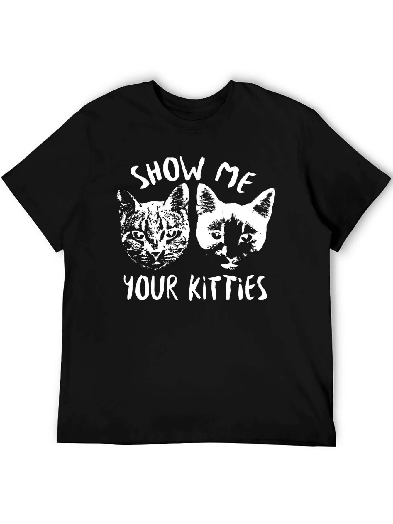 Show Me Your Kitties Graphic T-Shirt - Black