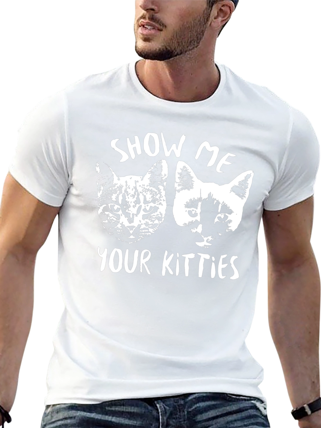 Show Me Your Kitties Graphic T-Shirt - Black