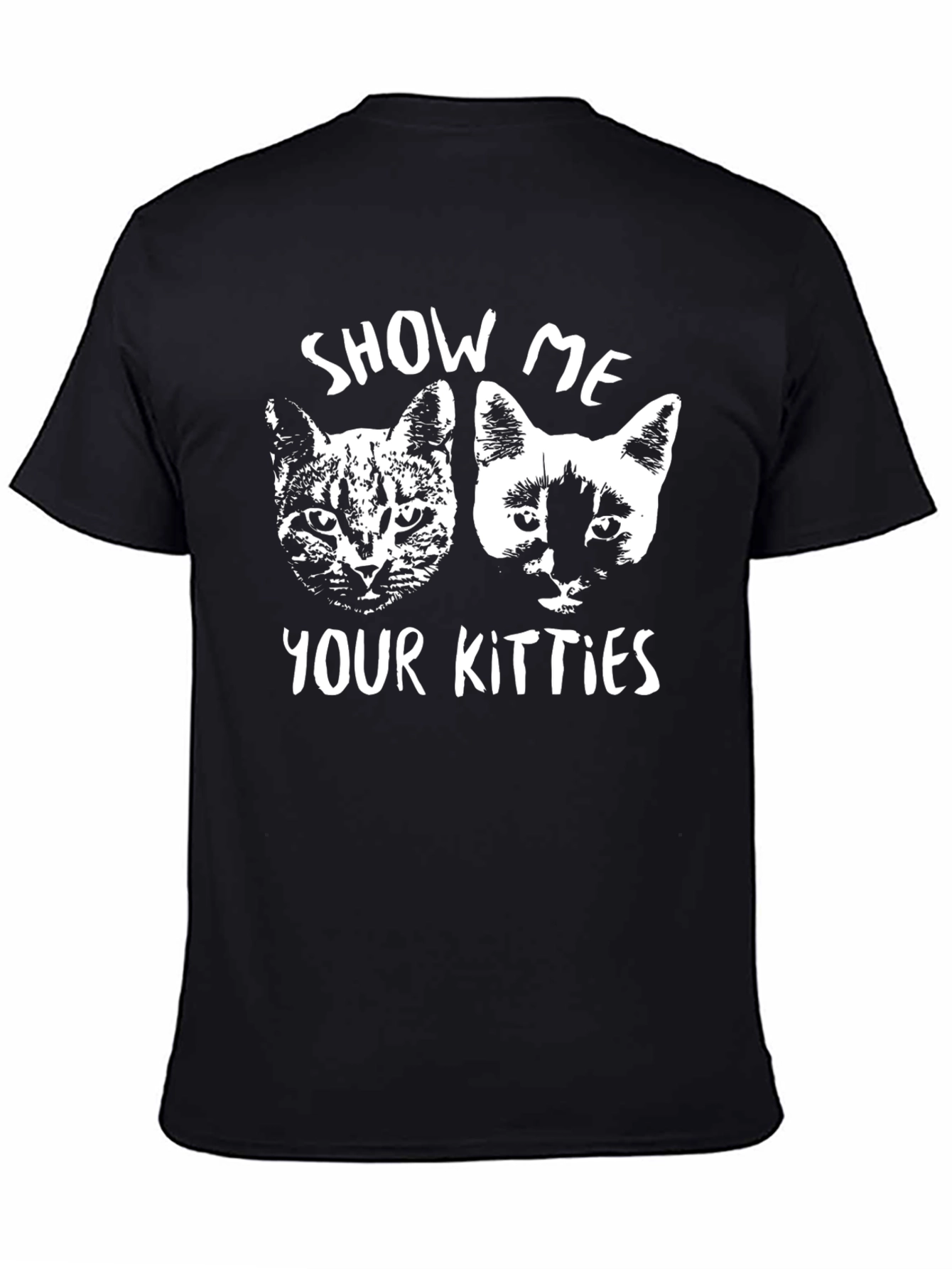 Show Me Your Kitties Graphic T-Shirt - Black