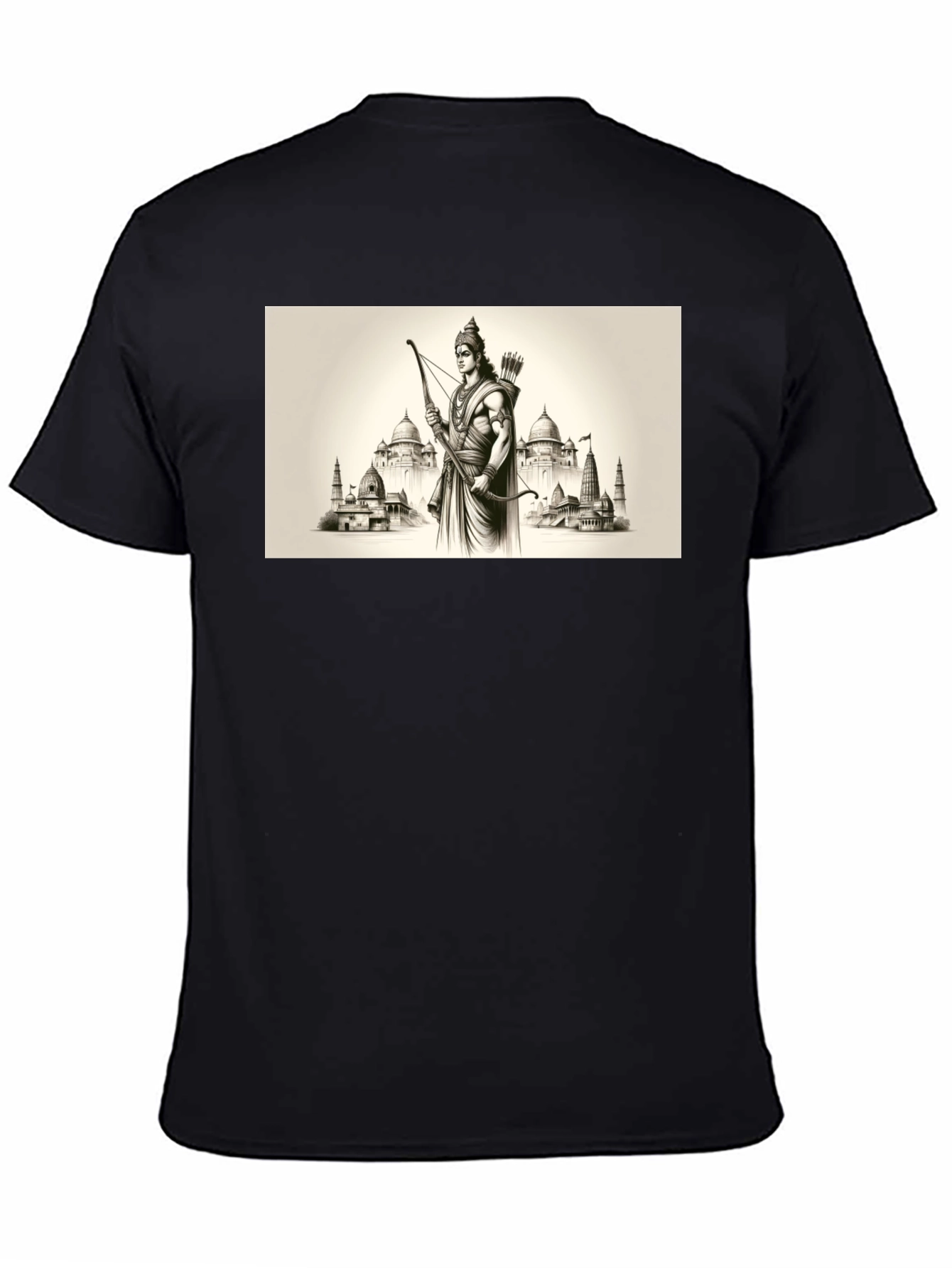 Lord Rama Graphic T-Shirt - Black Cotton Tee