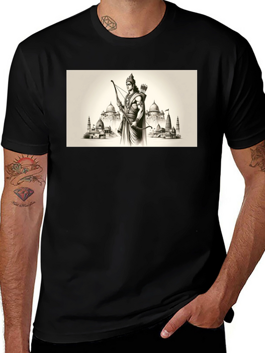 Lord Rama Graphic T-Shirt - Black Cotton Tee