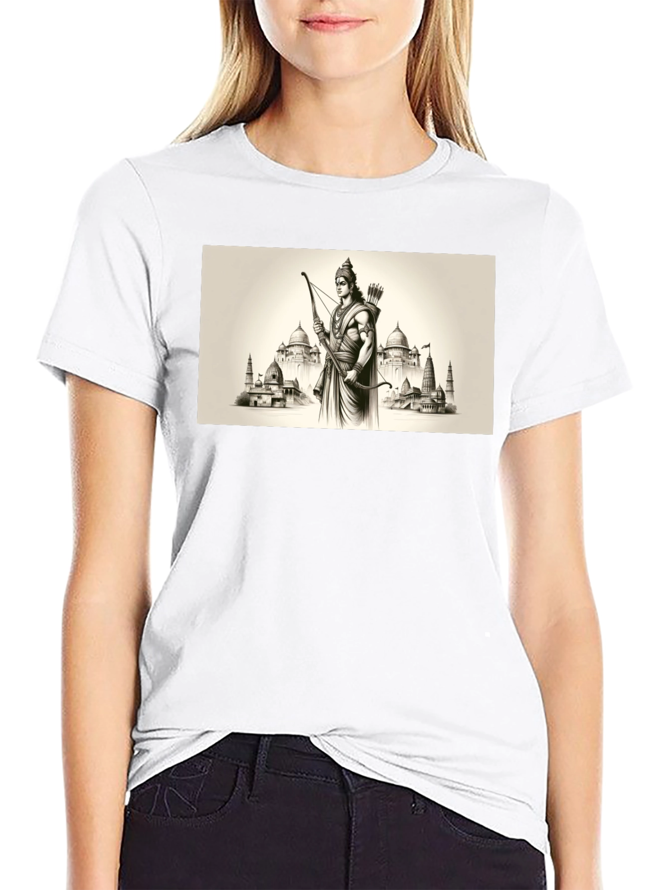 Lord Rama Graphic T-Shirt - Black Cotton Tee