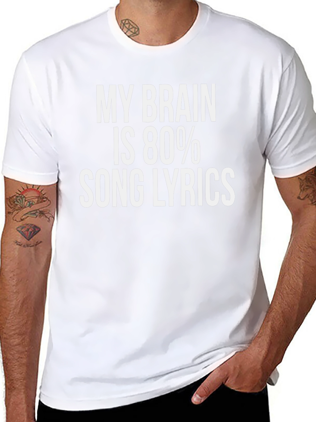 Song Lyrics Brain Graphic Tee - Black