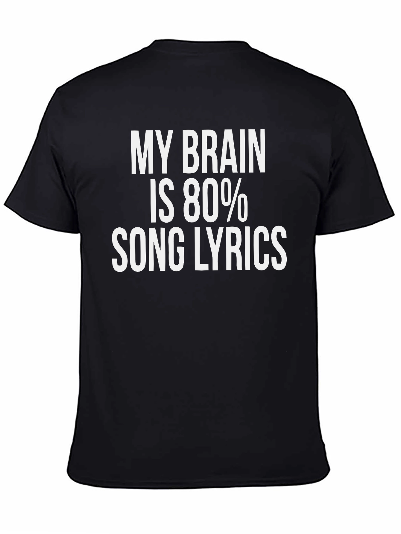 Song Lyrics Brain Graphic Tee - Black