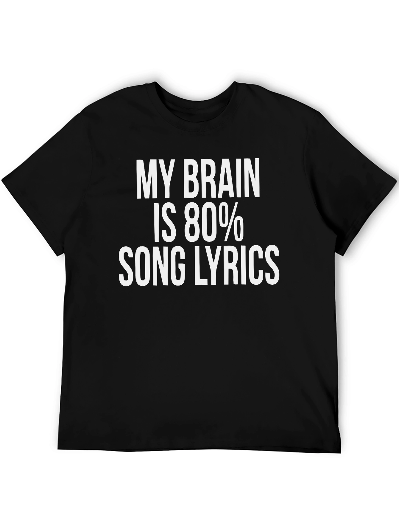 Song Lyrics Brain Graphic Tee - Black