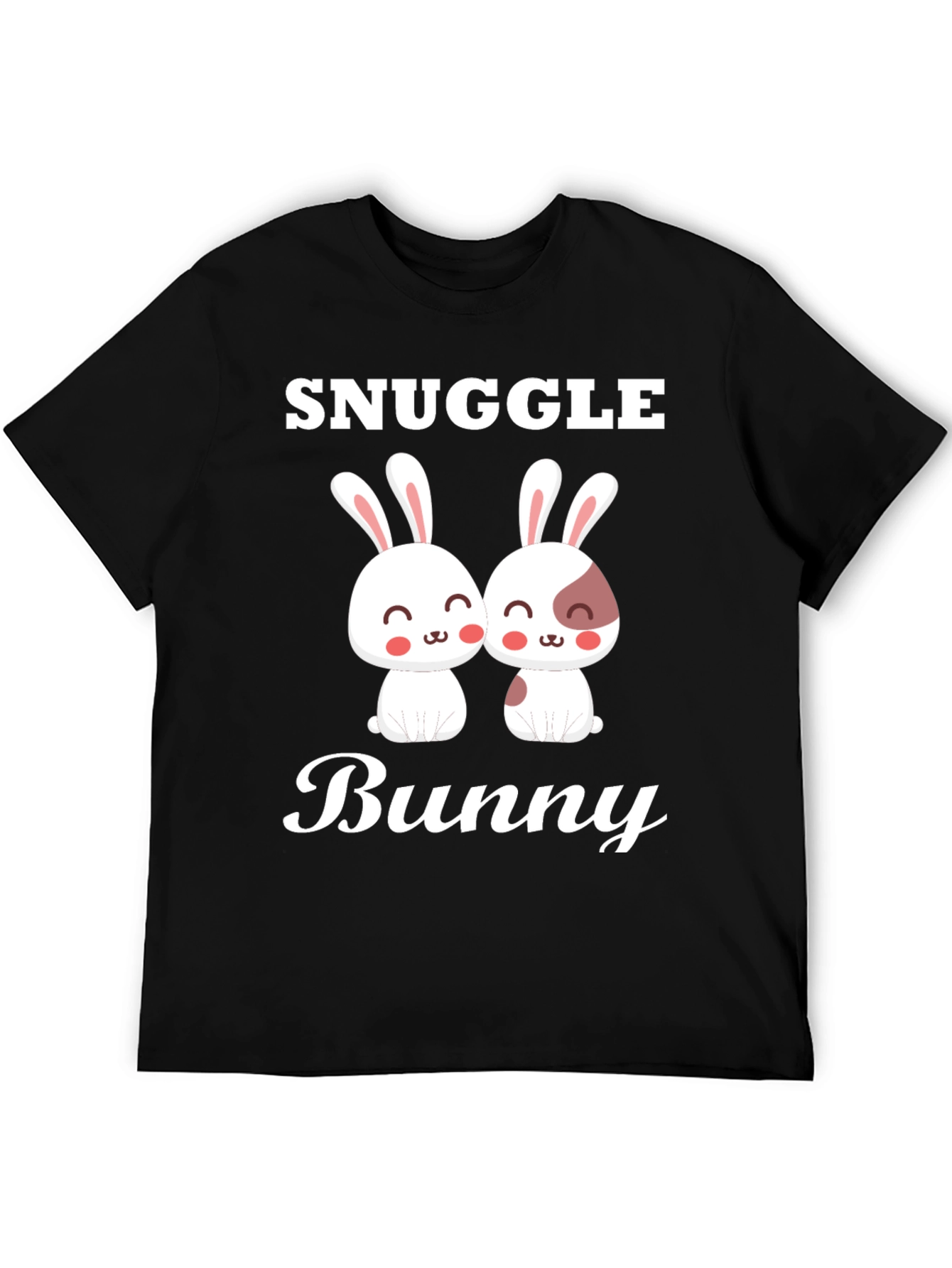 Snuggle Bunny Graphic Tee - Cute Couple Rabbits