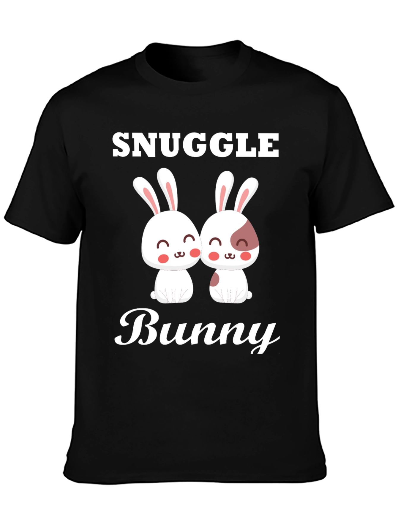 Snuggle Bunny Graphic Tee - Cute Couple Rabbits