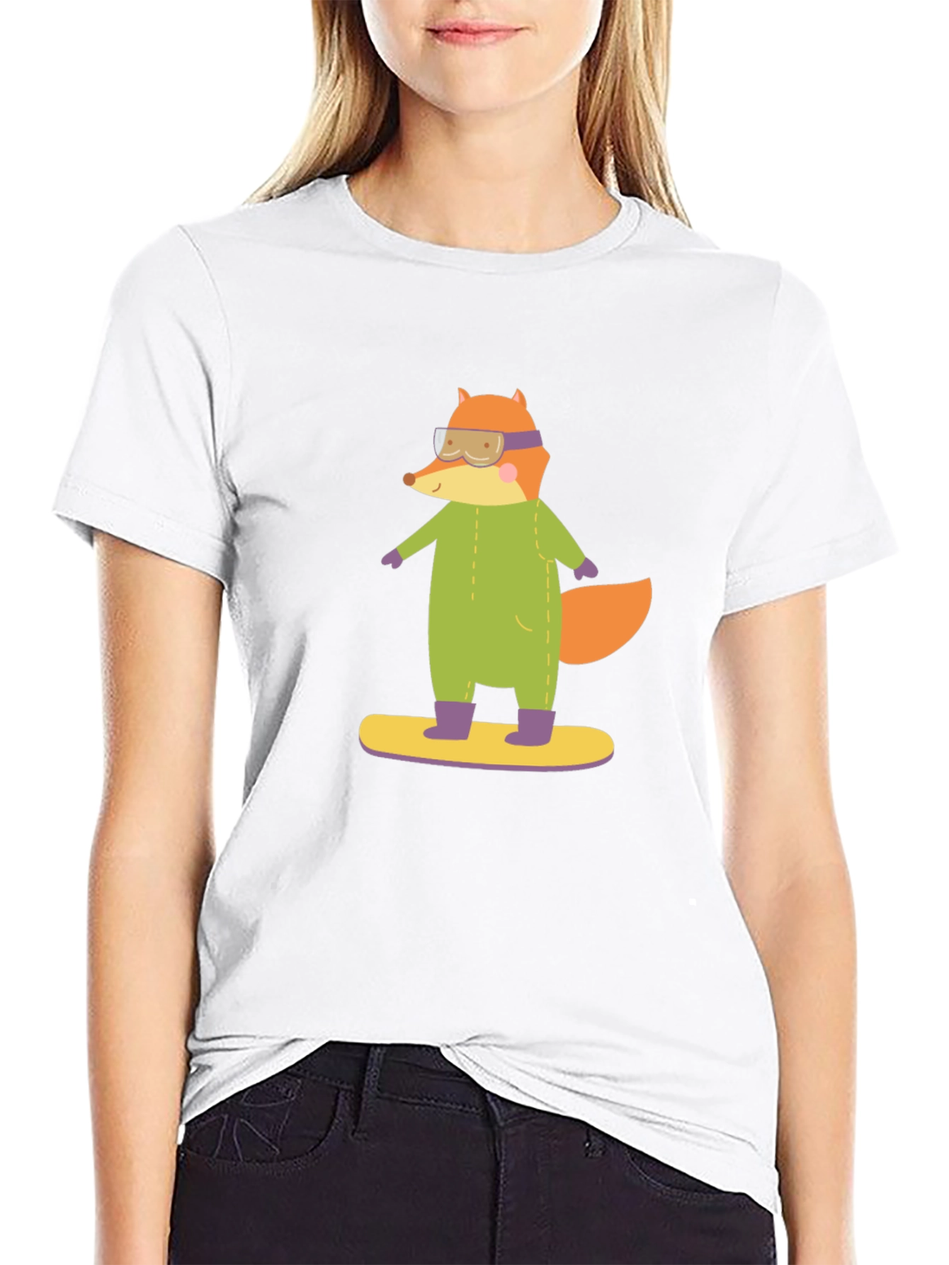 Fox Snowboarder T-Shirt - Fun Graphic Tee