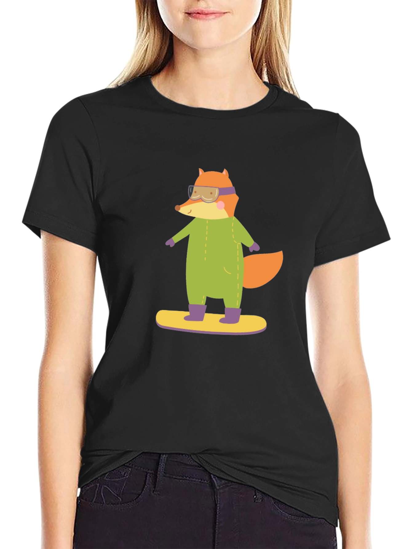Fox Snowboarder T-Shirt - Fun Graphic Tee