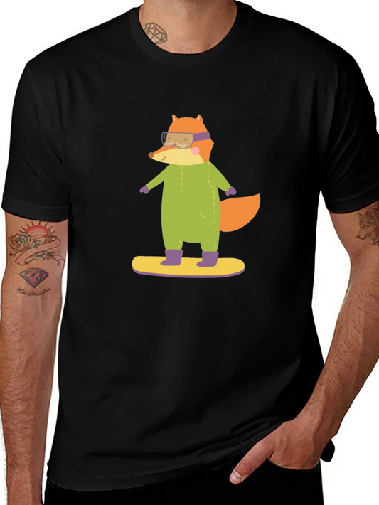 Fox Snowboarder T-Shirt - Fun Graphic Tee