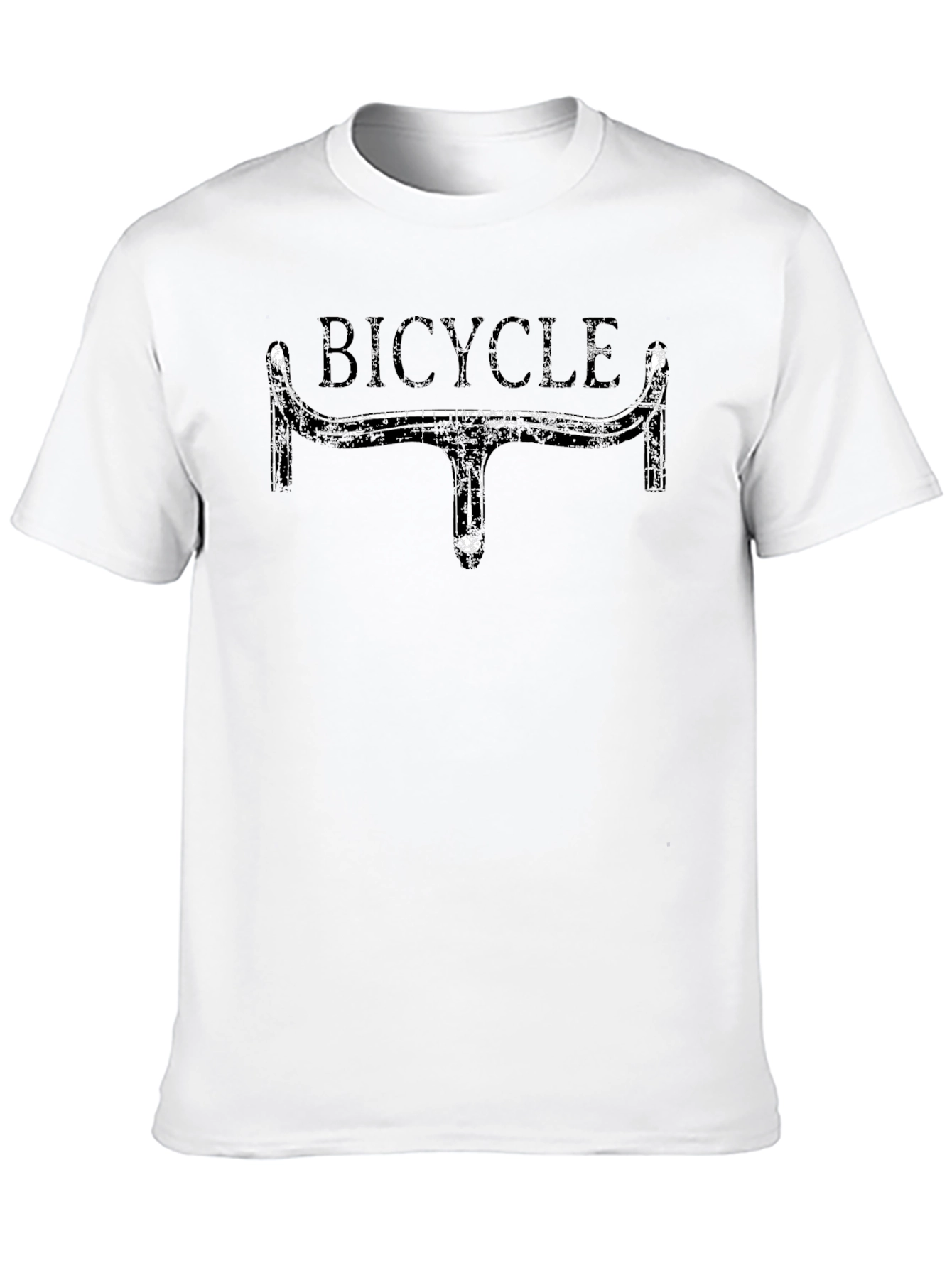 Bicycle Handlebar Graphic Tee - Black Casual T-Shirt
