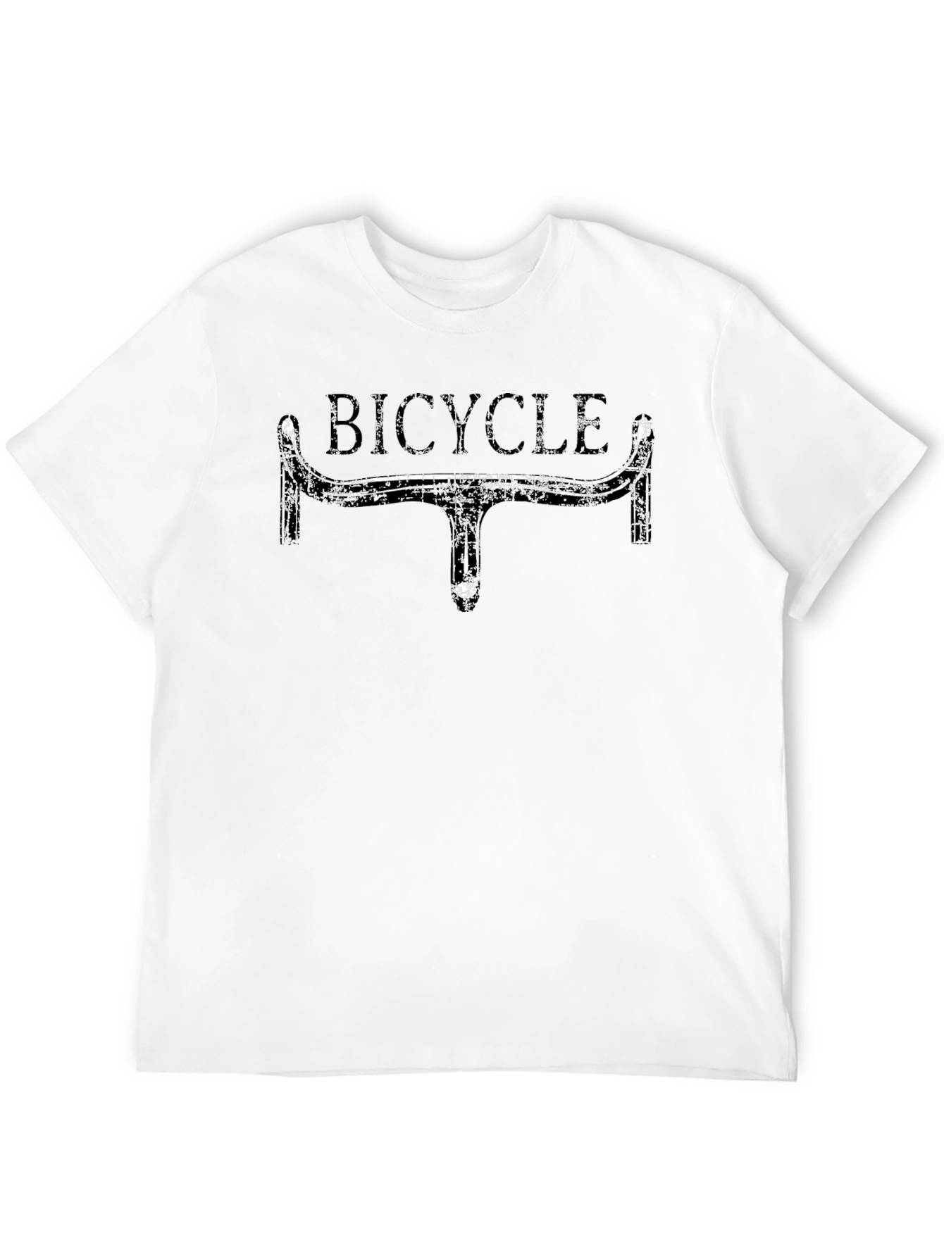 Bicycle Handlebar Graphic Tee - Black Casual T-Shirt