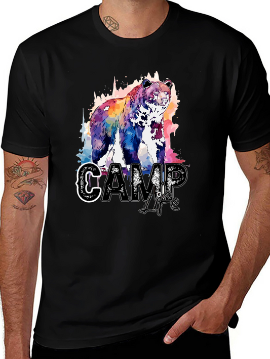 Camp Life Bear Graphic T-Shirt - Nature Inspired Design