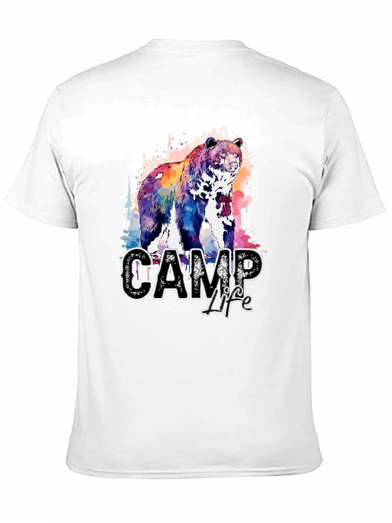 Camp Life Bear Graphic T-Shirt - Nature Inspired Design