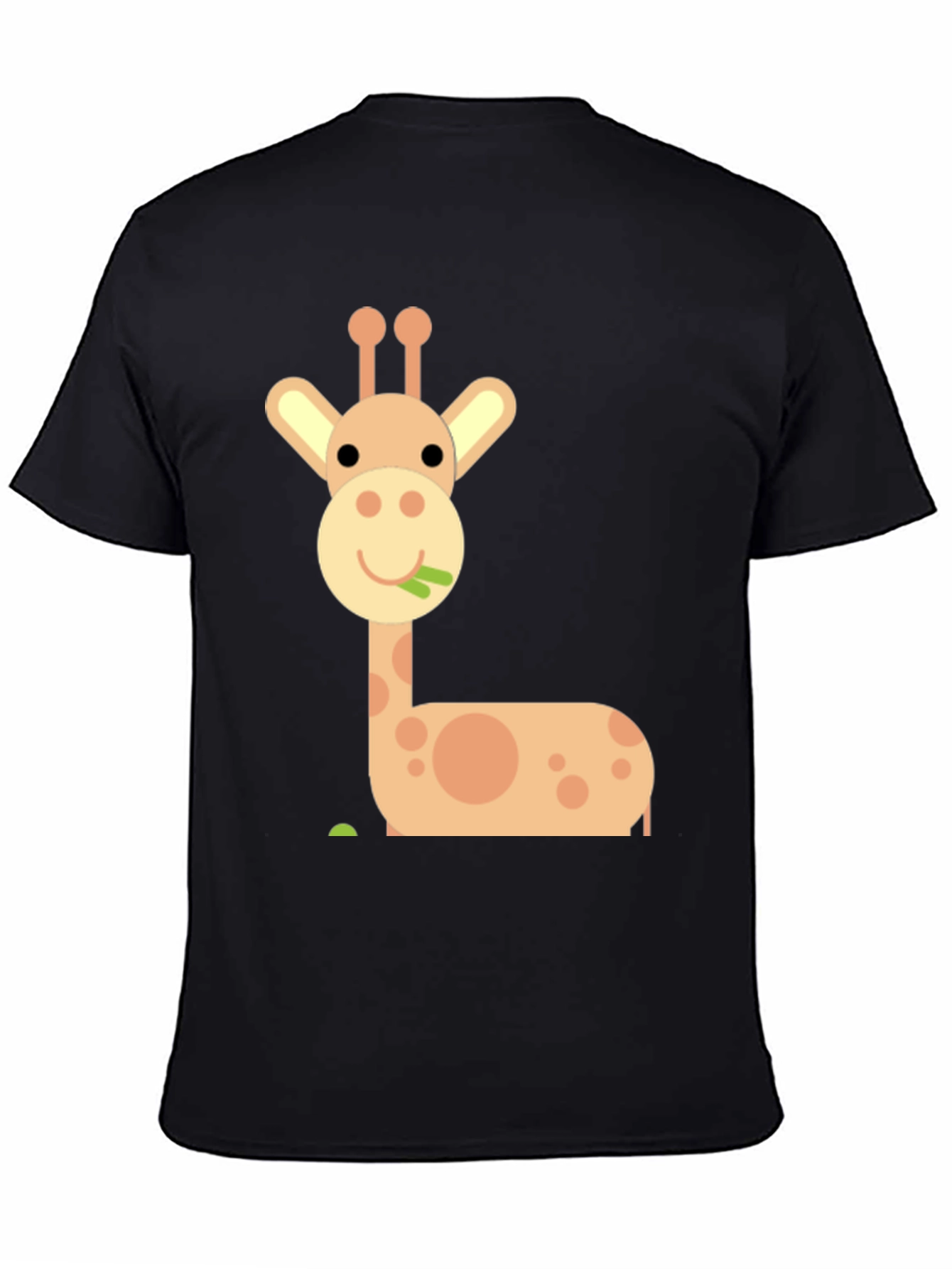 Cute Giraffe Graphic Tee - Black Cotton Blend Shirt
