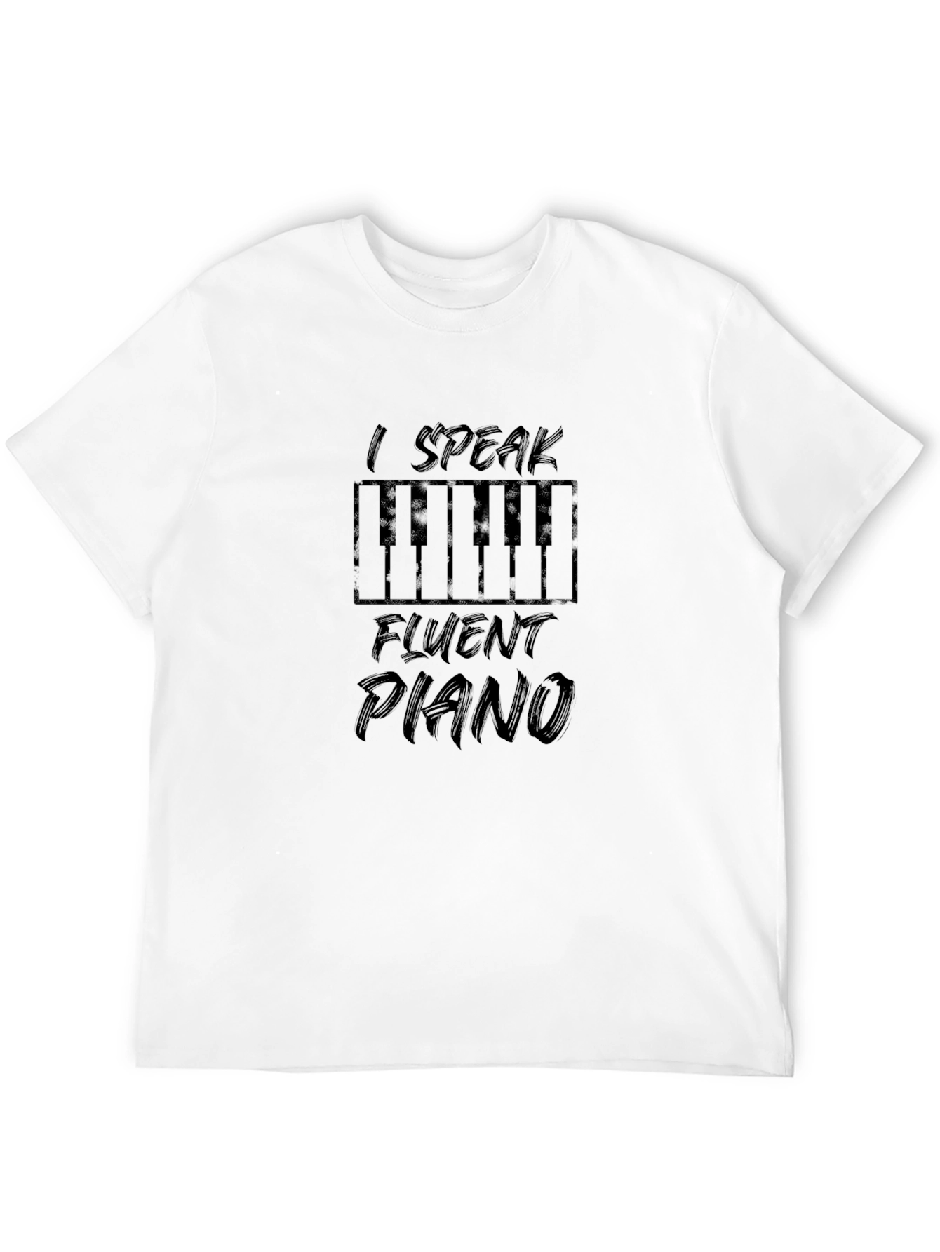 I Speak Fluent Piano Black Graphic Tee