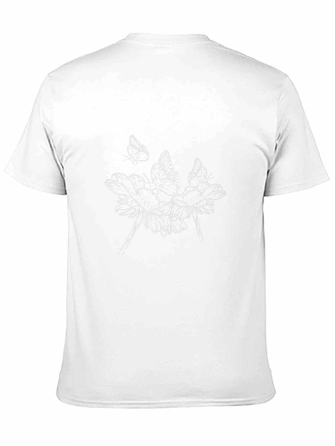 Butterfly & Floral Graphic Tee - Black