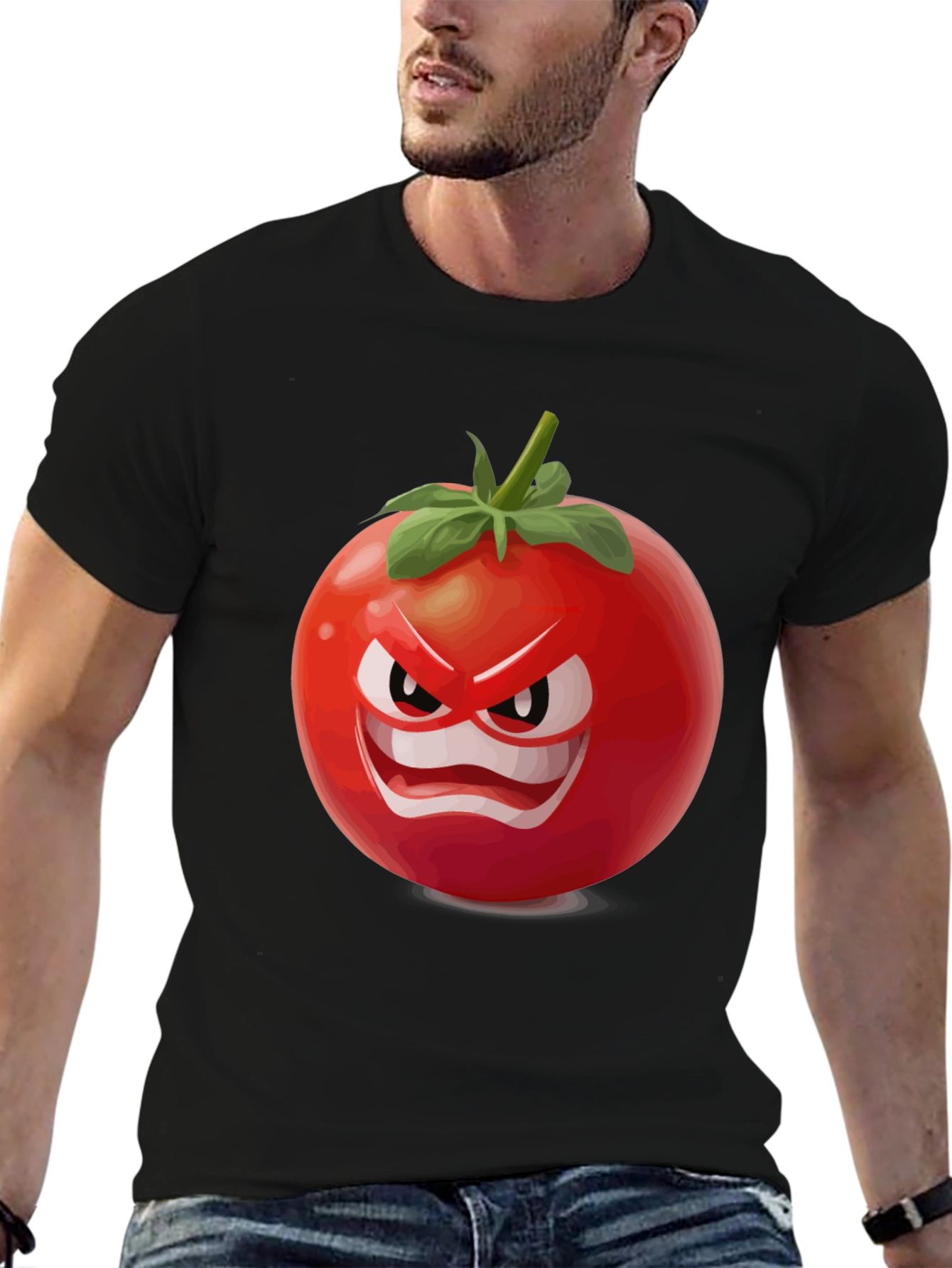 Angry Tomato Graphic T-Shirt - Funny Food Tee