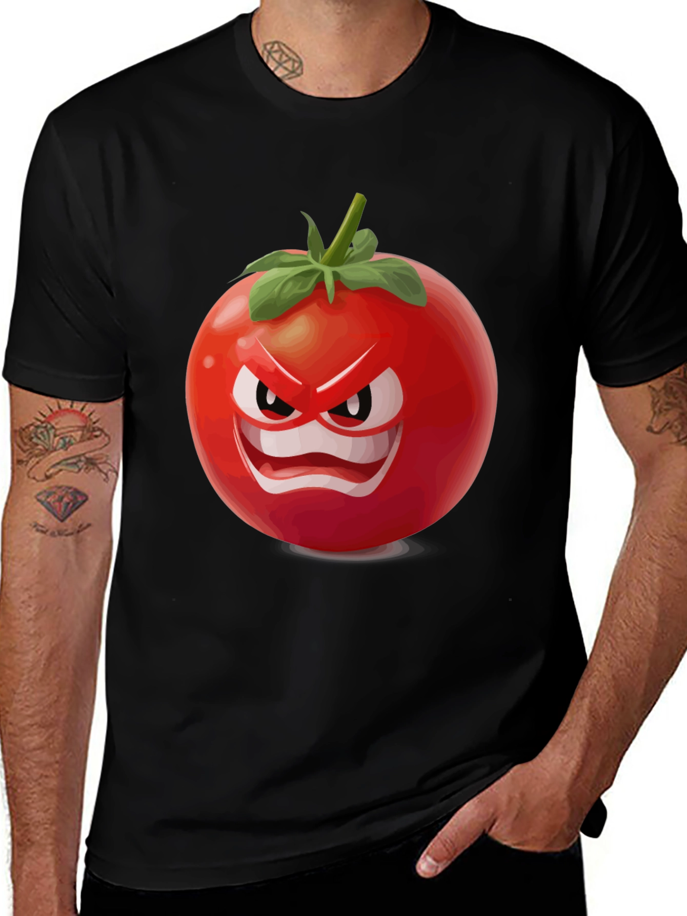 Angry Tomato Graphic T-Shirt - Funny Food Tee