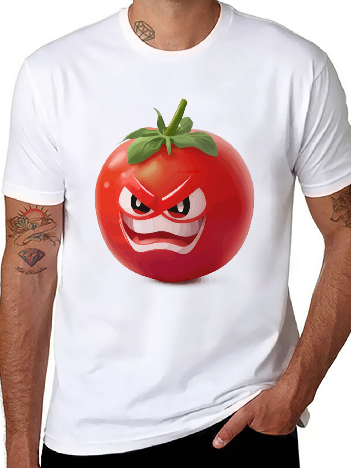 Angry Tomato Graphic T-Shirt - Funny Food Tee
