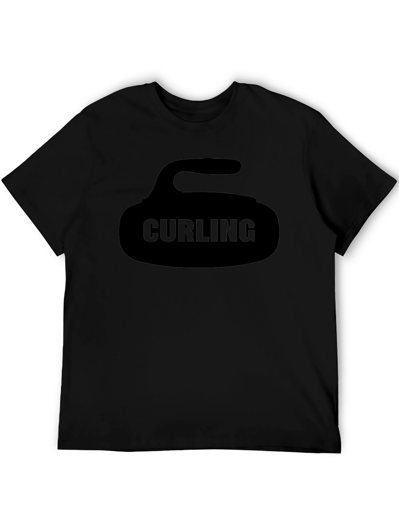 Curling Stone Graphic Tee - Black Sportswear Shirt