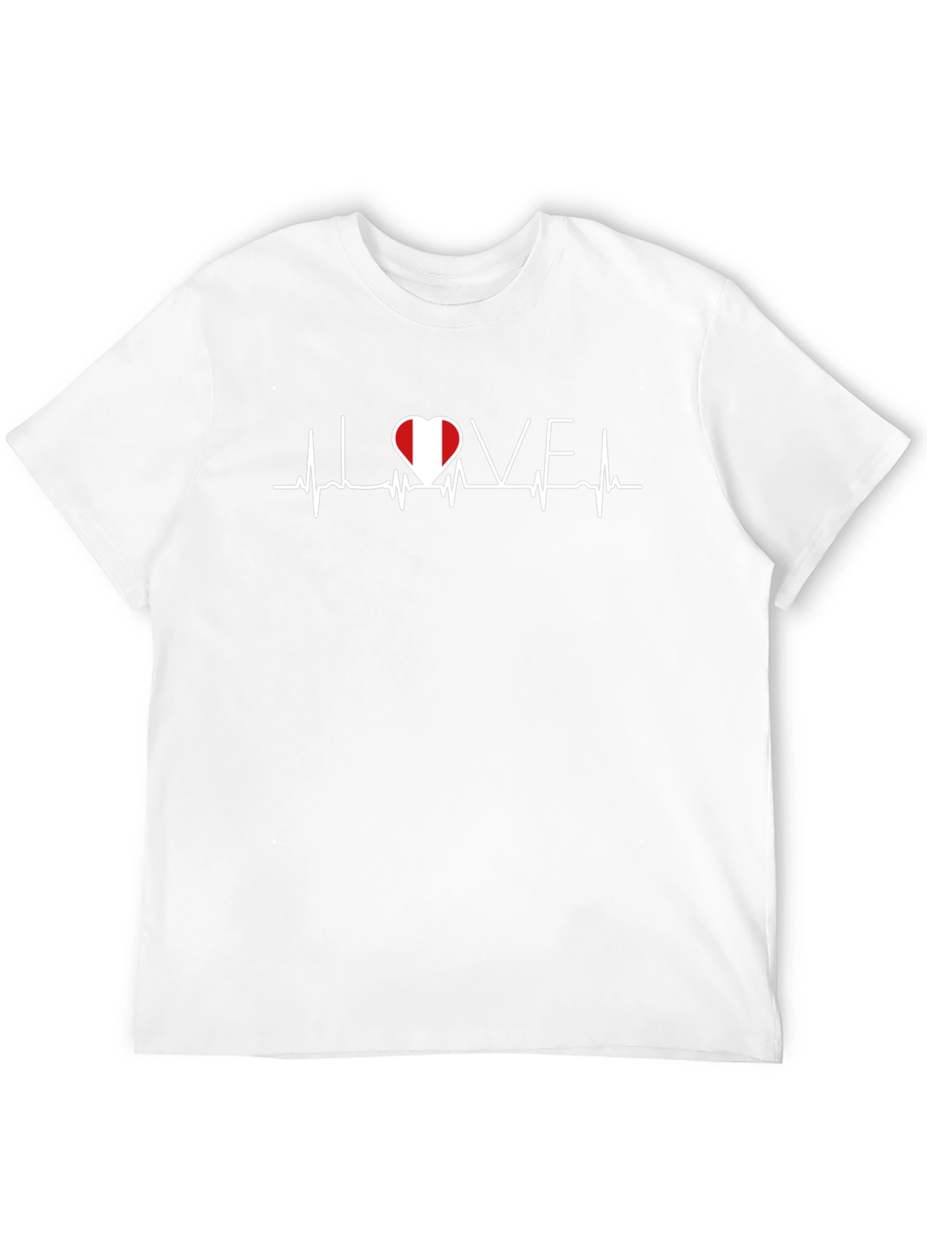 Love Peru Heartbeat T-Shirt - Black