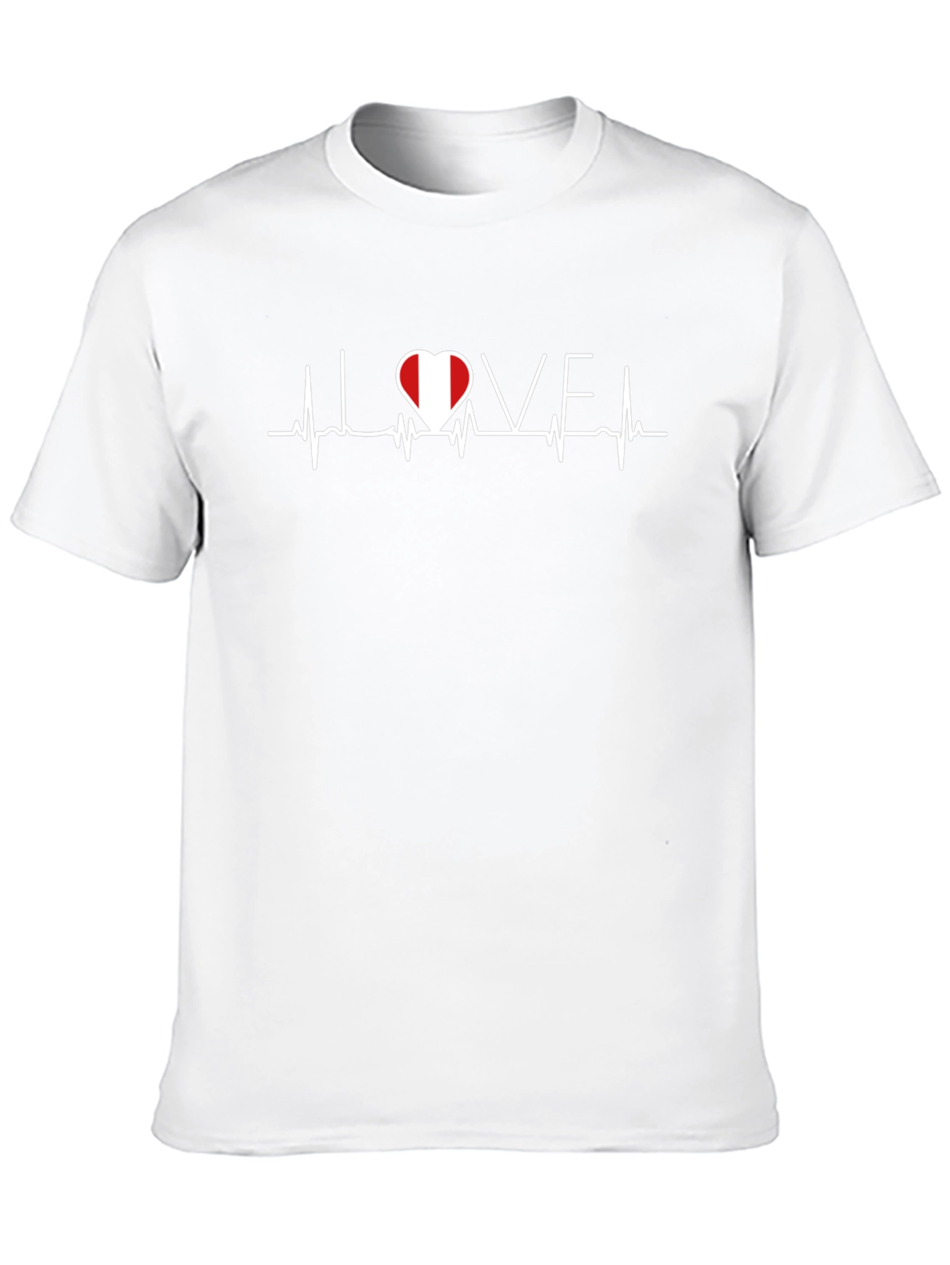 Love Peru Heartbeat T-Shirt - Black