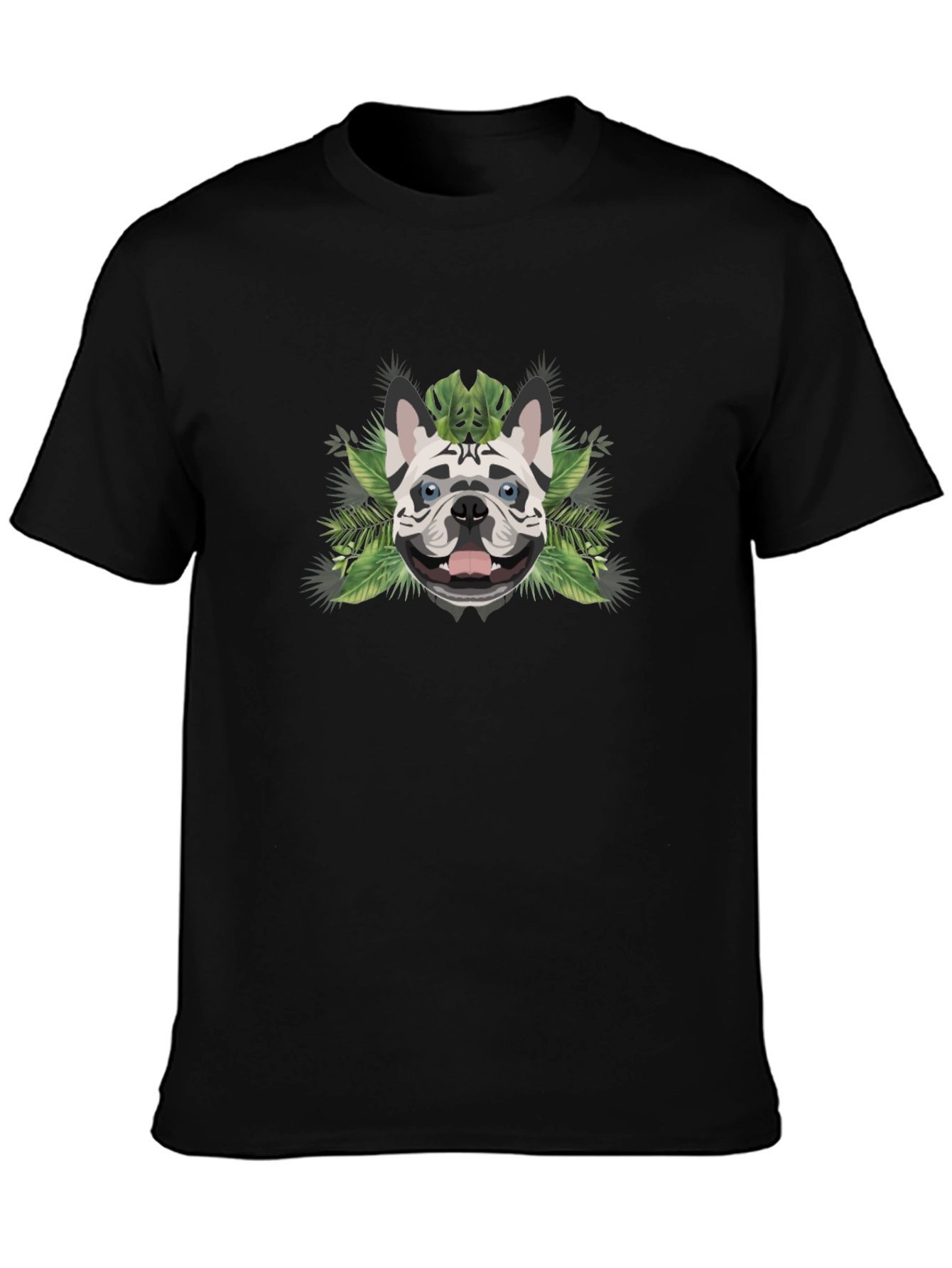 Tropical Dog T-Shirt - Black