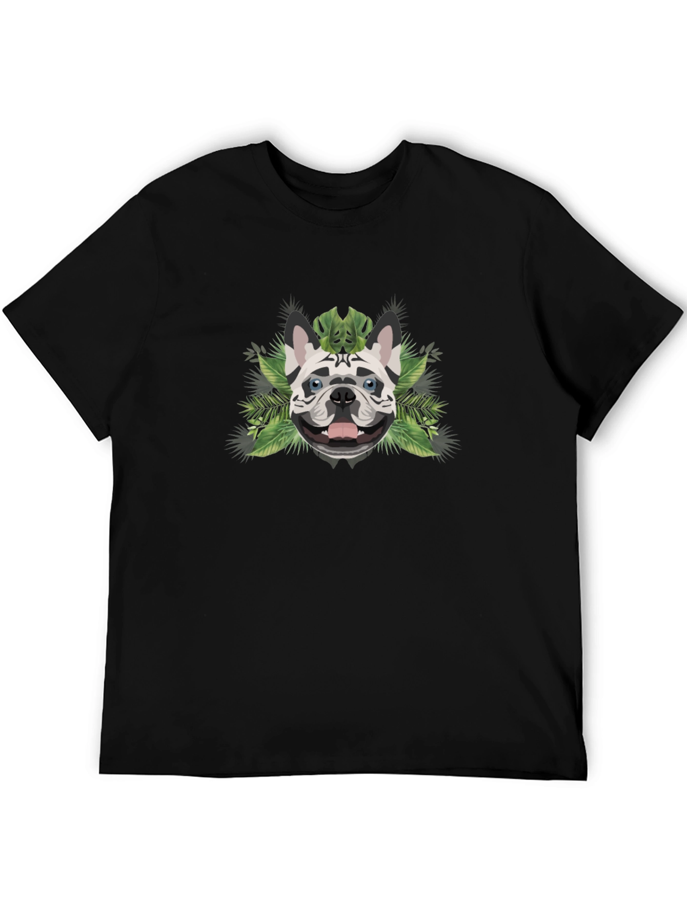 Tropical Dog T-Shirt - Black