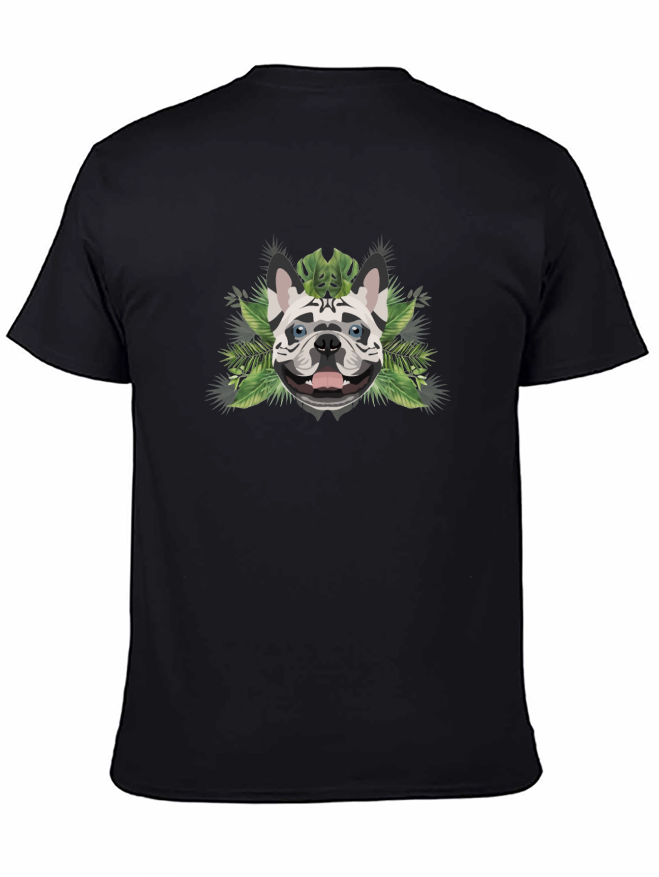 Tropical Dog T-Shirt - Black