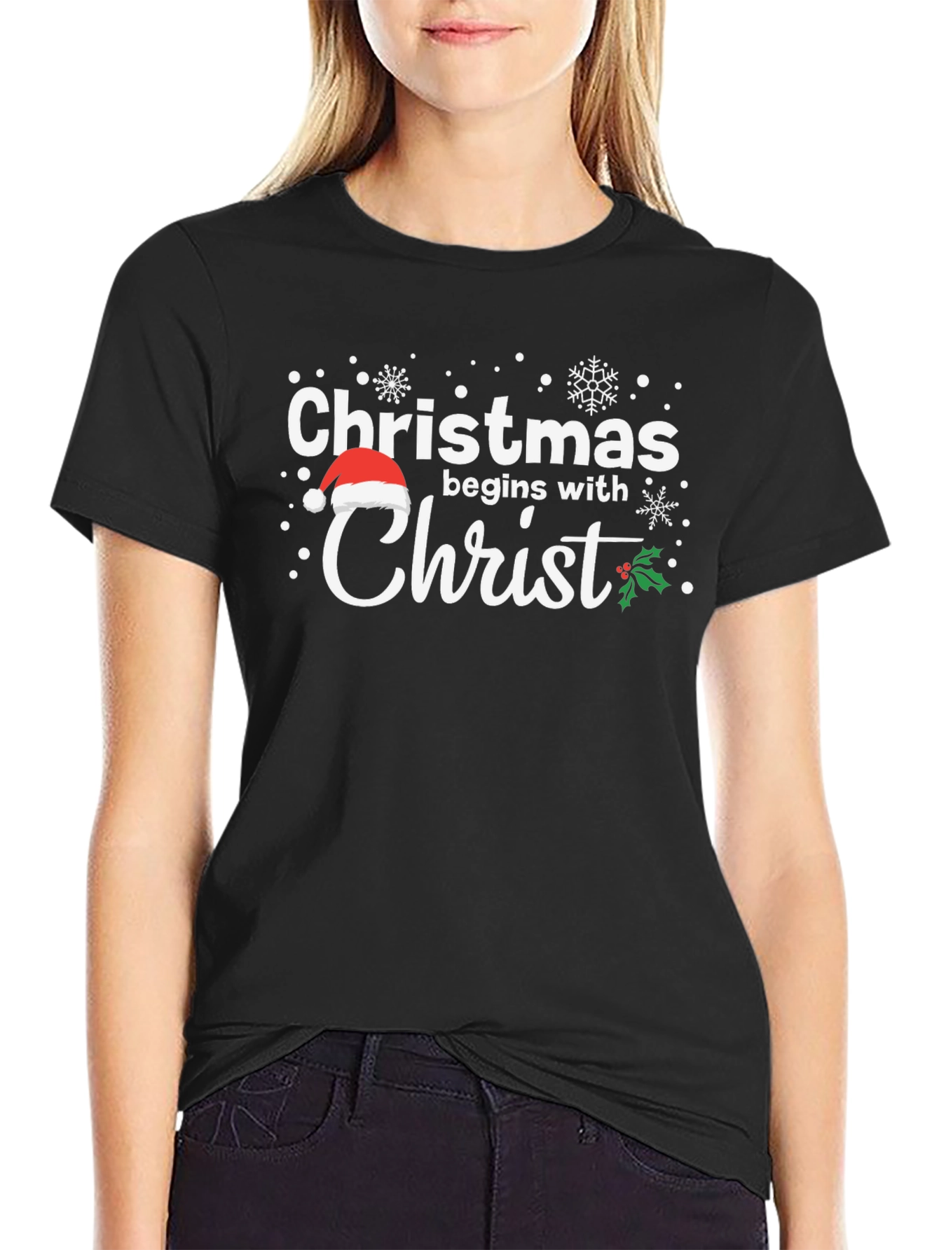 Christmas Begins With Christ Holiday T-Shirt
