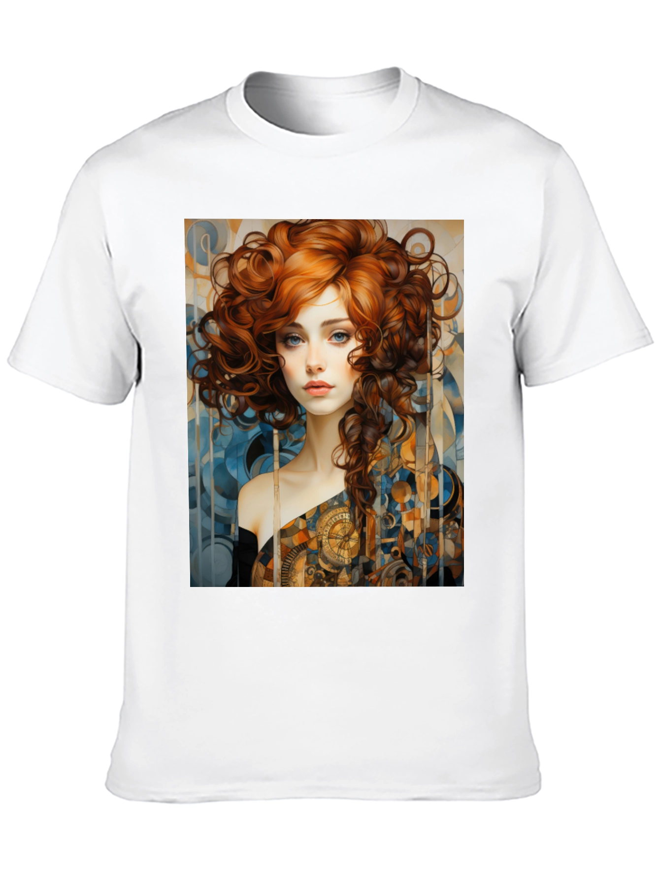 Art Nouveau Woman Graphic Black T-Shirt