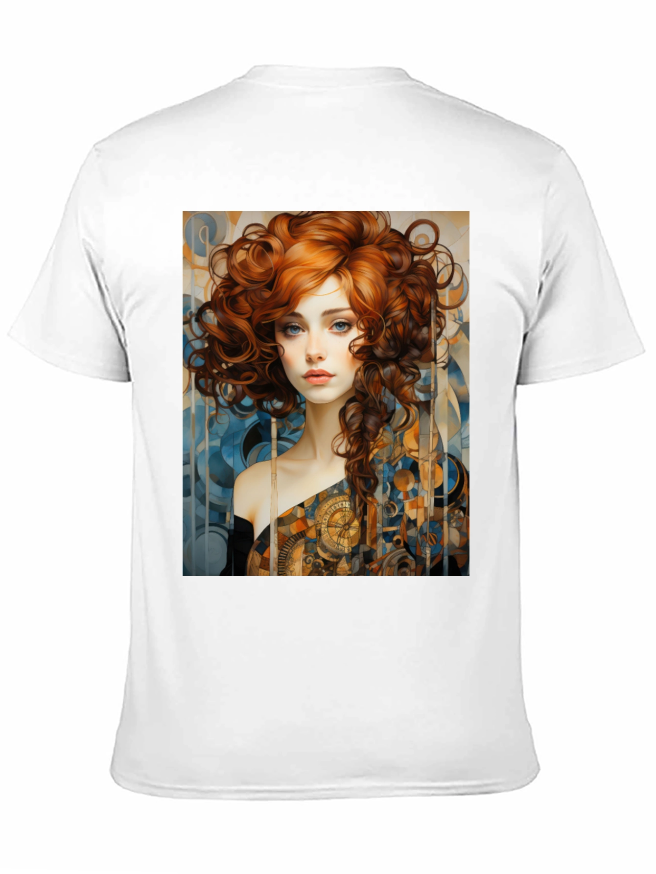 Art Nouveau Woman Graphic Black T-Shirt