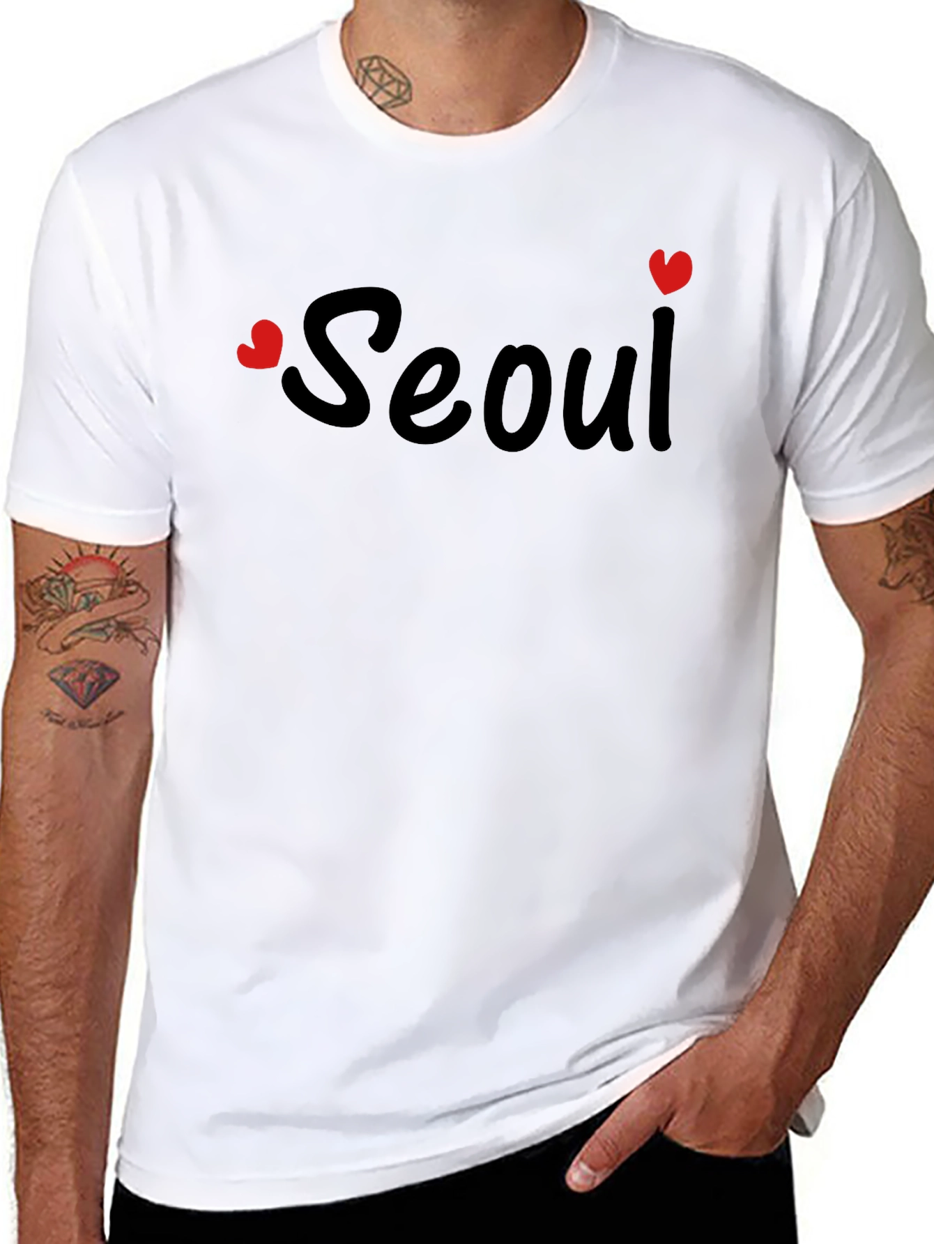 Seoul Heart Print T-Shirt - Stylish City Pride