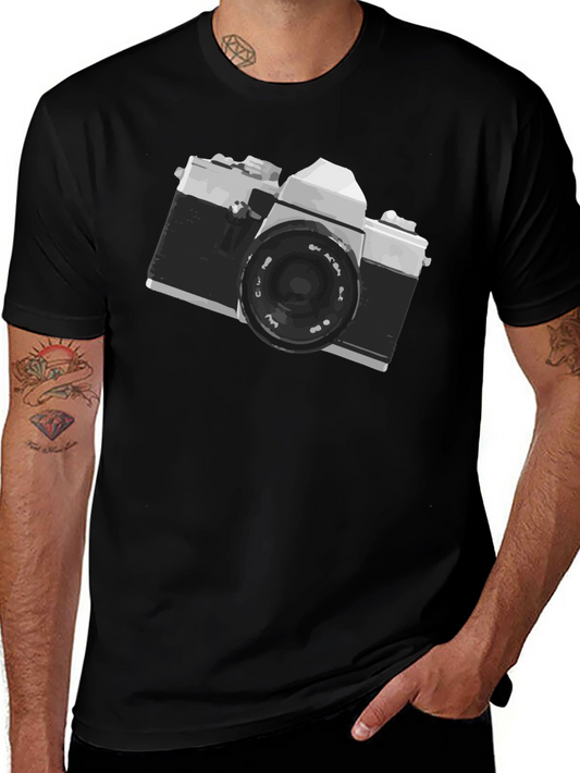 Vintage Camera Graphic Tee - Classic Black
